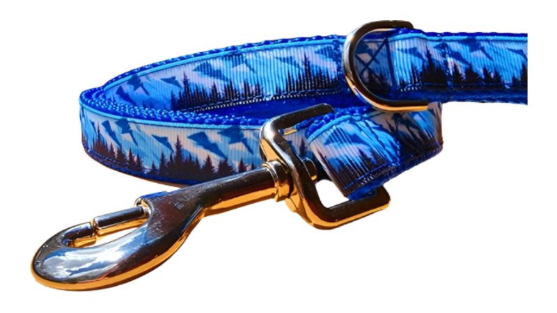 Mountain Blue Dog Collars and Leashes - 3/4" wide - Happy Hounds Pet Supply