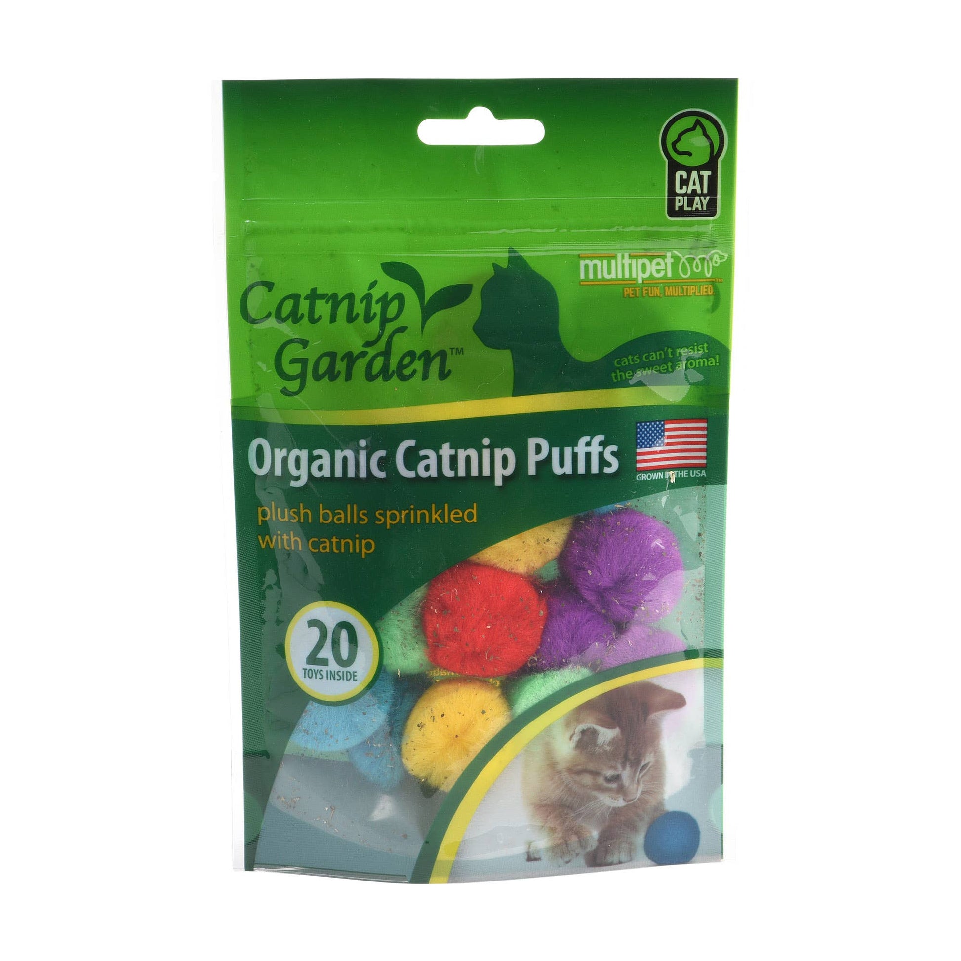 Multipet Catnip Garden Organic Catnip Puffs 20ct Bag - Happy Hounds Pet Supply