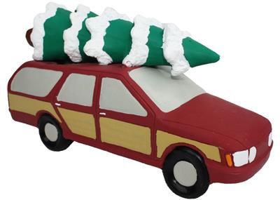 Multipet Station Wagon with Christmas Tree Latex Dog Toy - Happy Hounds Pet Supply