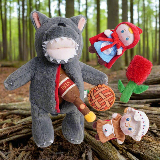 Nocciola Fairy Tale Squeaky Wolf Burrow Dog Toy - Happy Hounds Pet Supply