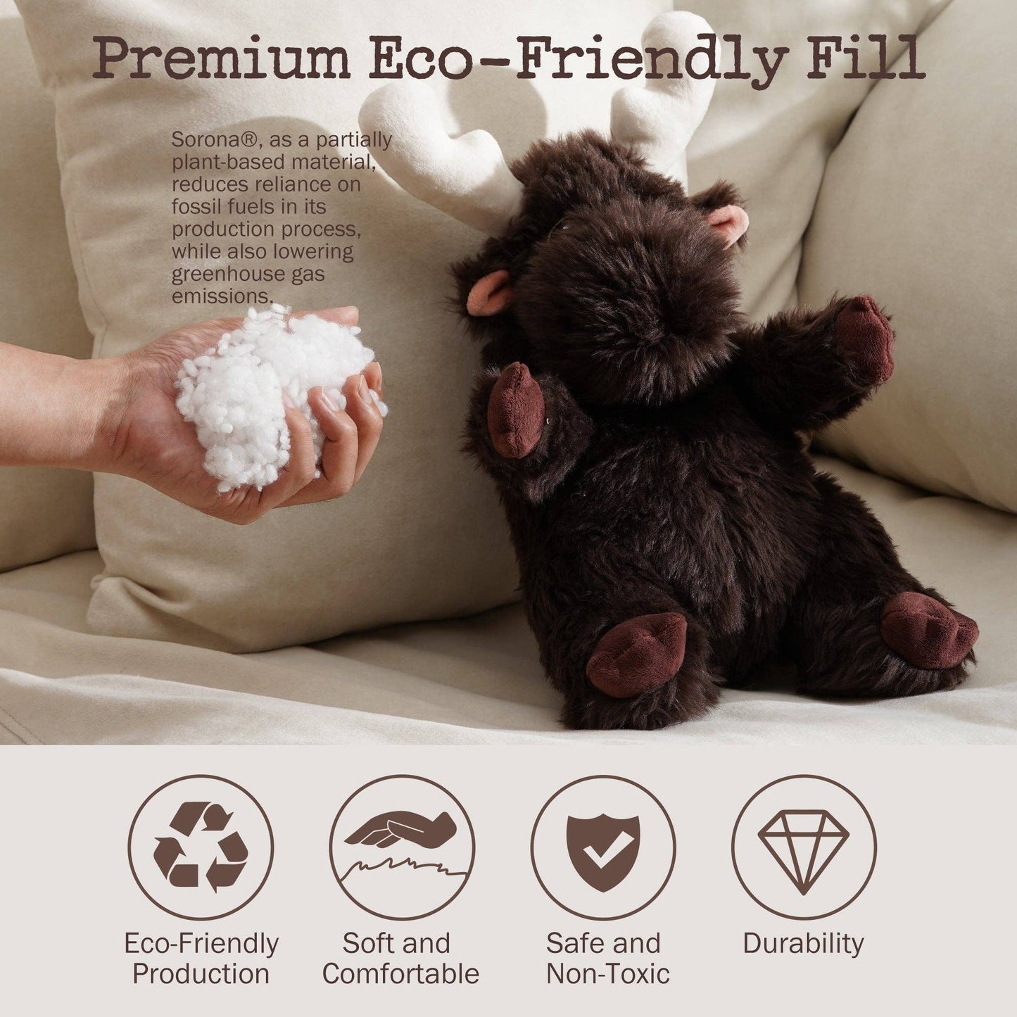 Nocciola Moose Heart Beat Dog Toy - Happy Hounds Pet Supply