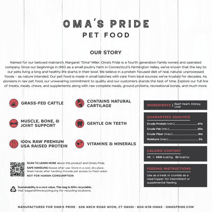 Oma' Pride Freeze-Dried Beef Organ Rounds - Happy Hounds Pet Supply