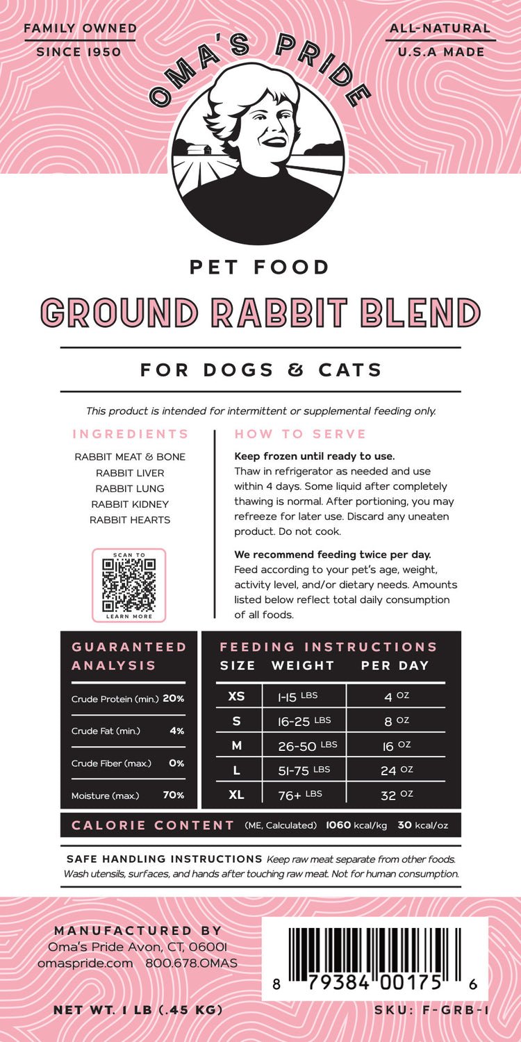 Oma's Pride Frozen Raw Ground Meat & Bone Blends - Happy Hounds Pet Supply