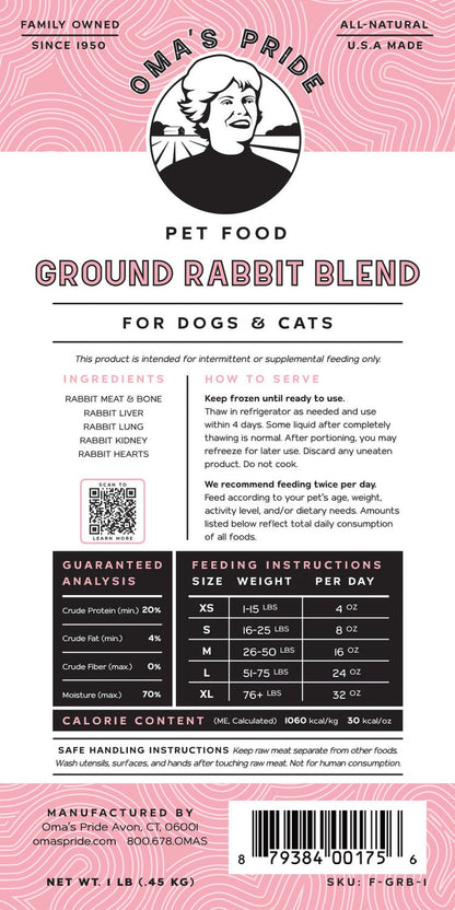 Oma's Pride Frozen Raw Ground Meat & Bone Blends - Happy Hounds Pet Supply