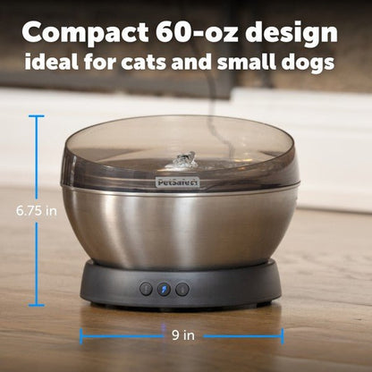 PetSafe HydroSphere 60oz Stainless Steel Pet Fountain - Happy Hounds Pet Supply