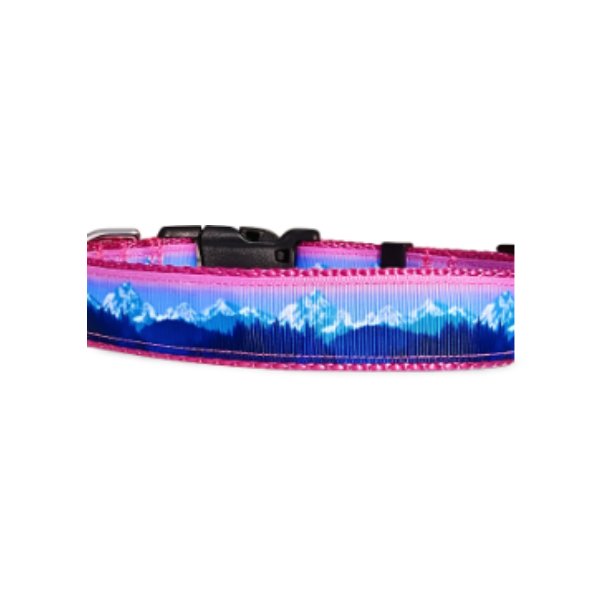 Pink Mountain Dog Collars and Leashes - 1" wide - Happy Hounds Pet Supply