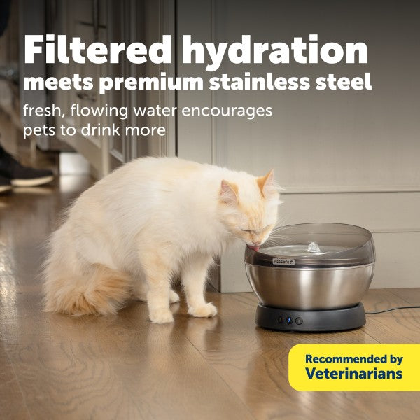 PetSafe HydroSphere 60oz Stainless Steel Pet Fountain
