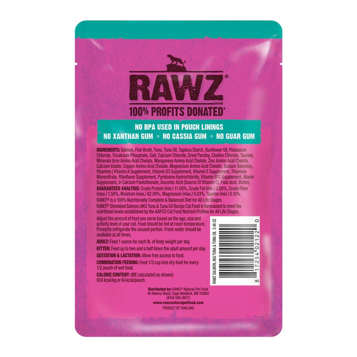 Rawz Cat Food, Shredded Pouches - Happy Hounds Pet Supply