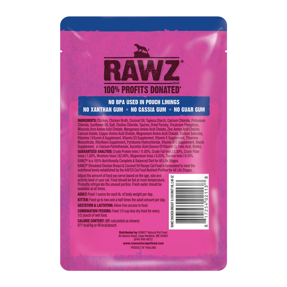 Rawz Cat Food, Shredded Pouches - Happy Hounds Pet Supply