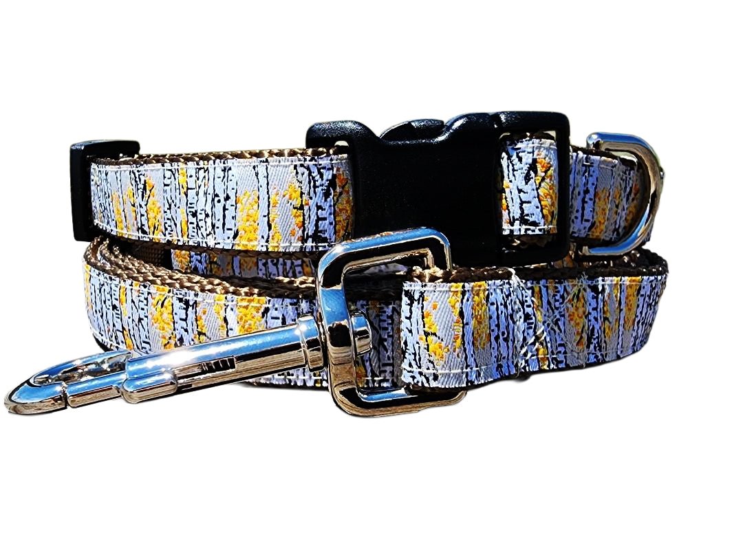 Rocky Mtn Hound Aspen Tree Dog Collars and Leashes - 3/4" wide - Happy Hounds Pet Supply