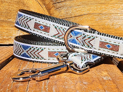 Rocky Mtn Hound Gray Southwest Dog Collars and Leashes - Happy Hounds Pet Supply