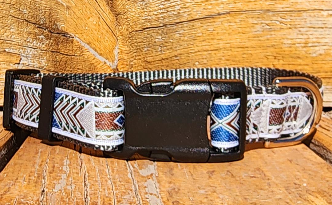 Rocky Mtn Hound Gray Southwest Dog Collars and Leashes - Happy Hounds Pet Supply