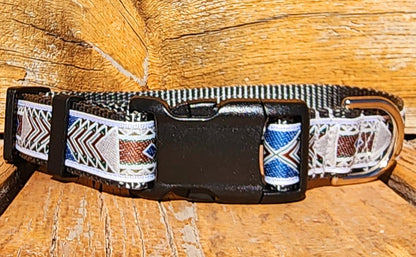 Rocky Mtn Hound Gray Southwest Dog Collars and Leashes - Happy Hounds Pet Supply