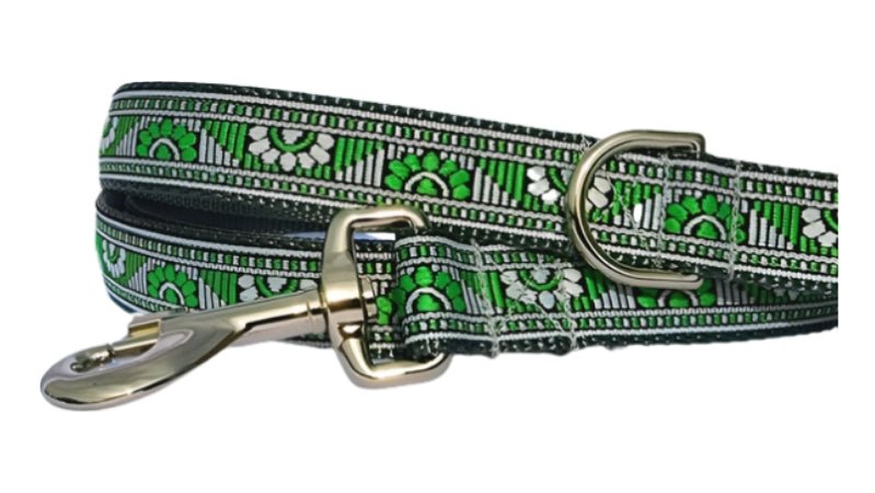 Rocky Mtn Hound Green Aztec Dog Collars and Leashes - Happy Hounds Pet Supply
