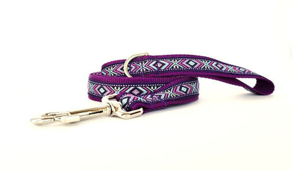 Rocky Mtn Hound Purple Southwest Dog Collars and Leashes - Happy Hounds Pet Supply