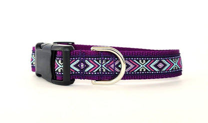 Rocky Mtn Hound Purple Southwest Dog Collars and Leashes - Happy Hounds Pet Supply