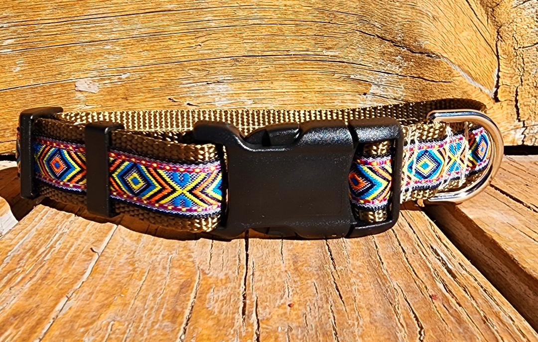 Rocky Mtn Hound Tan Southwest Dog Collars and Leashes - Happy Hounds Pet Supply