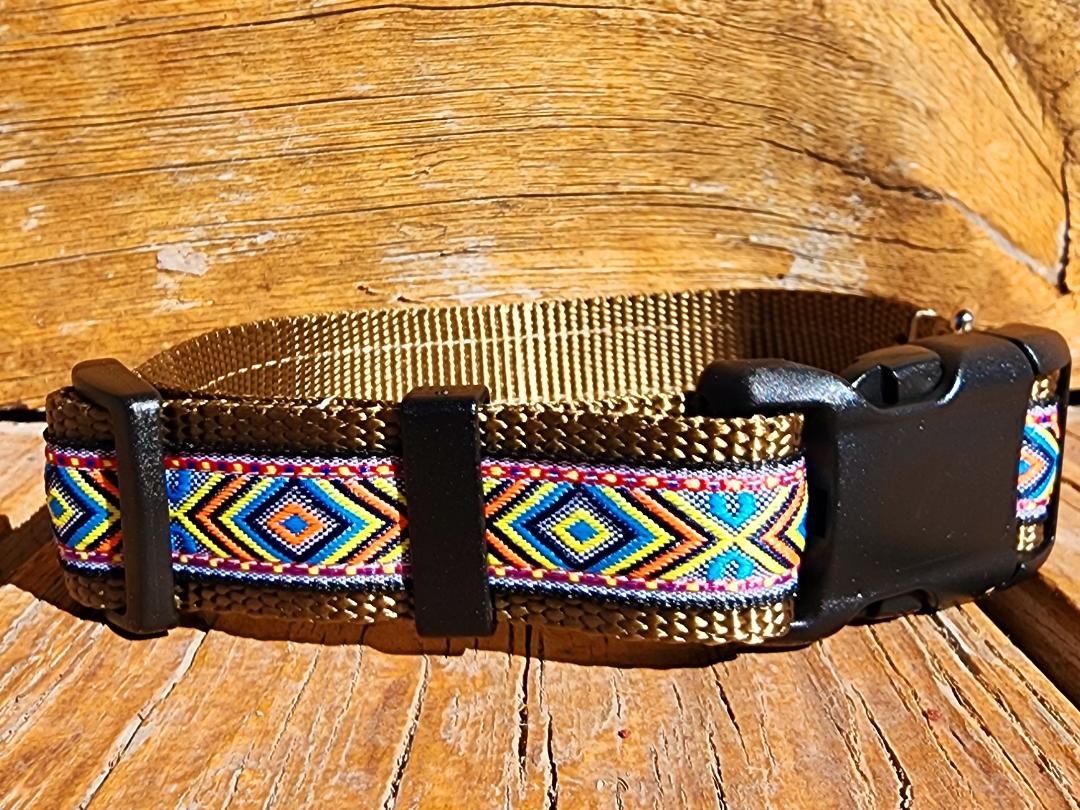 Rocky Mtn Hound Tan Southwest Dog Collars and Leashes - Happy Hounds Pet Supply