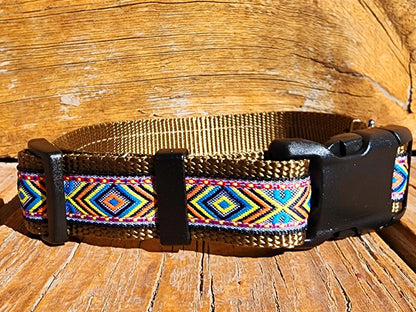 Rocky Mtn Hound Tan Southwest Dog Collars and Leashes - Happy Hounds Pet Supply