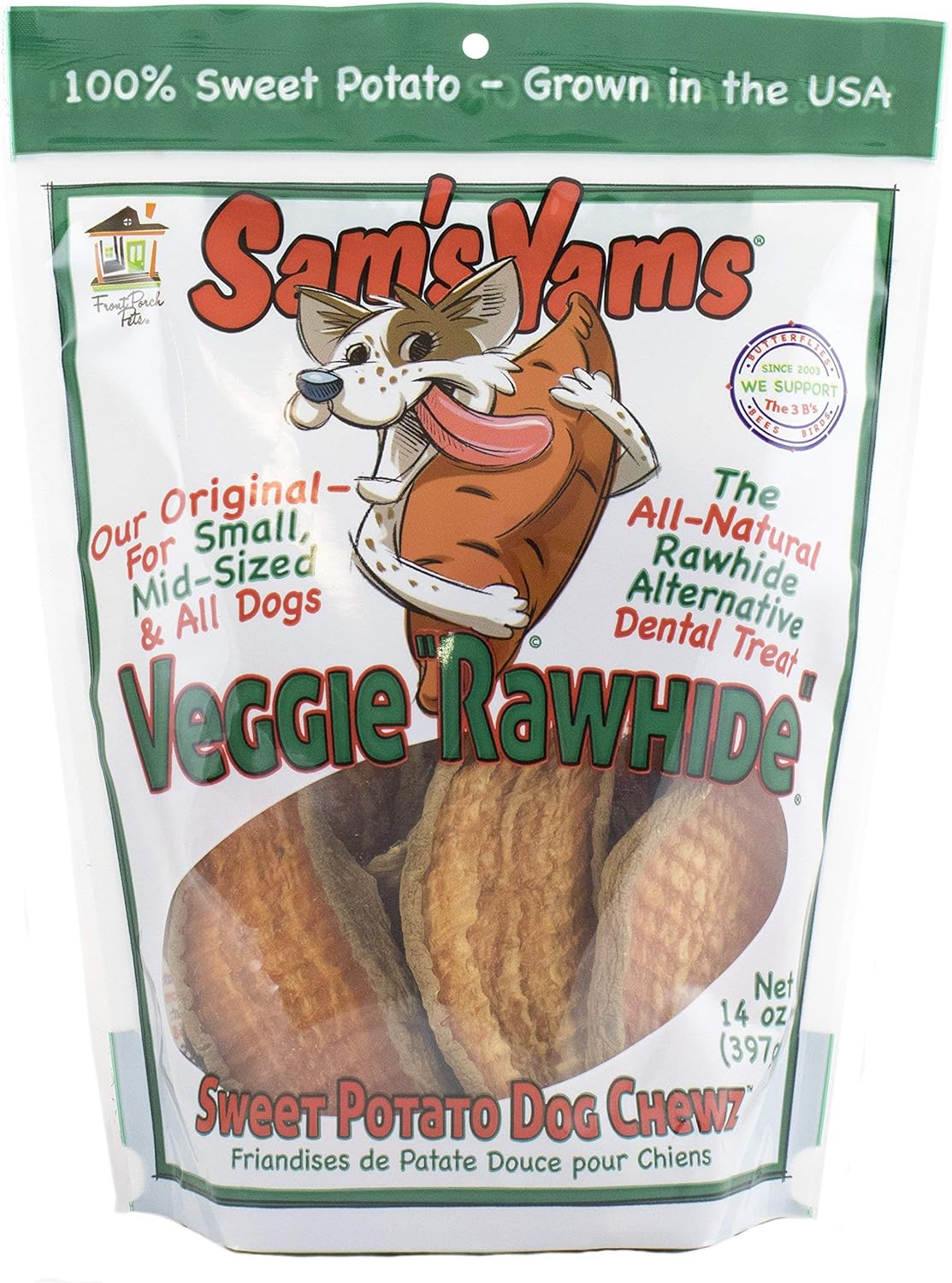 Sam's Yams Crinkle Cut Sweet Potato "Veggie Rawhide" - Happy Hounds Pet Supply