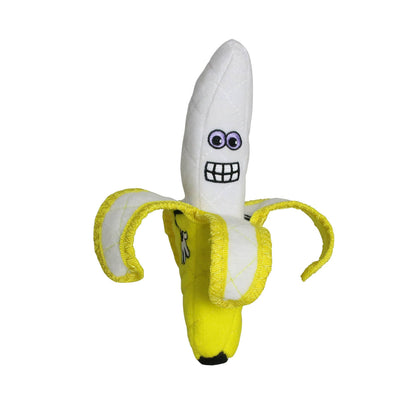 Tuffy Funny Food Banana, Durable, Squeaky Dog Toy 2 - in - 1 - Happy Hounds Pet Supply