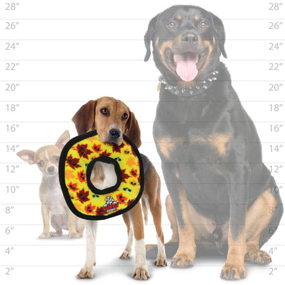 Tuffy Holiday Medium Ring Leaves, Durable Squeaky Dog Toy - Happy Hounds Pet Supply