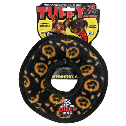 Tuffy Holiday Medium Ring Pumpkin, Durable Squeaky Dog Toy - Happy Hounds Pet Supply