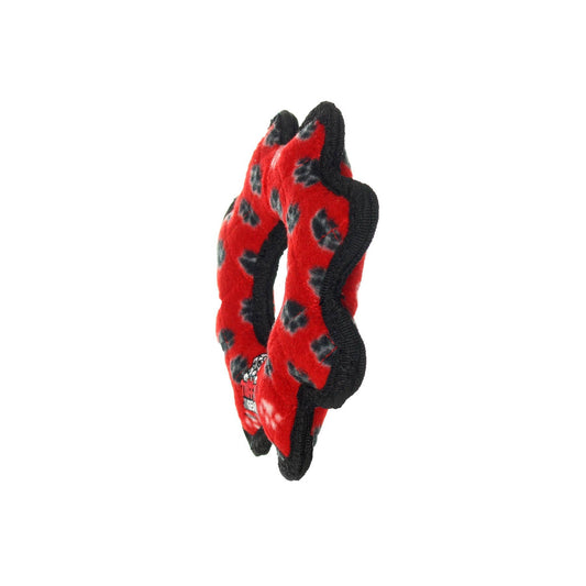Tuffy Jr Gear Ring - Red Paw, Durable, Squeaky Dog Toy - Happy Hounds Pet Supply