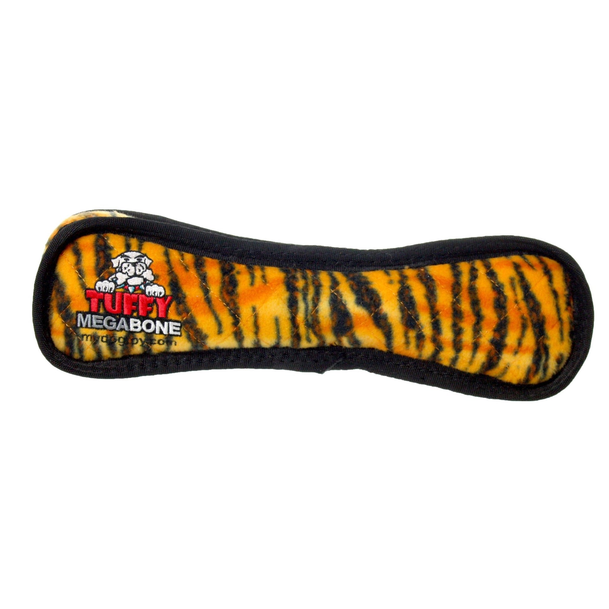 Tuffy Mega Bone Tiger, Durable, Tough, Squeaky Dog Toy - Happy Hounds Pet Supply