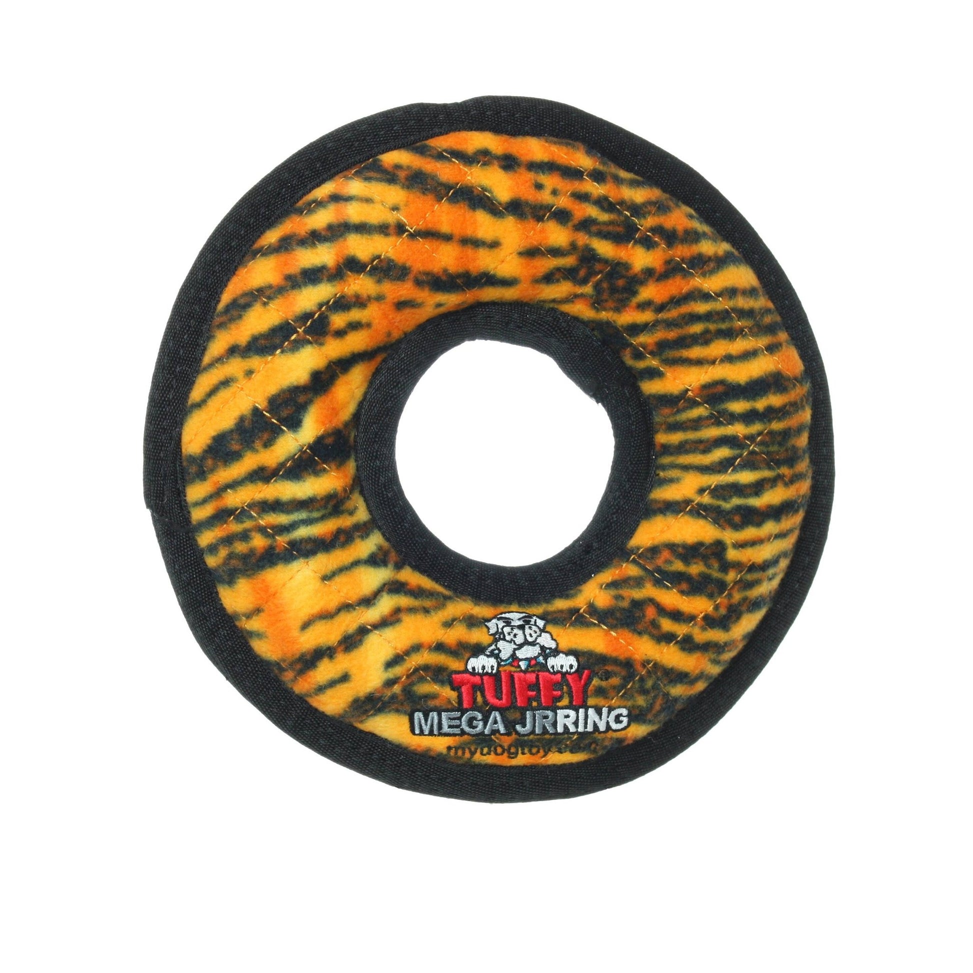 Tuffy Mega Jr Ring Tiger, Durable, Tough, Squeaky Dog Toy - Happy Hounds Pet Supply