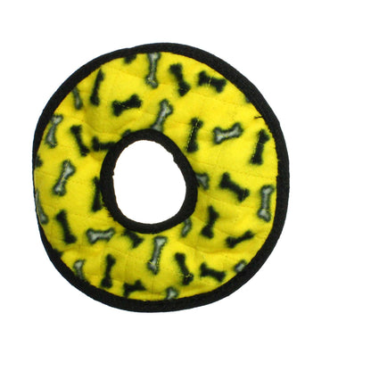 Tuffy No Stuff Ultimate Ring - Yellow, Squeaky Dog Toy - Happy Hounds Pet Supply