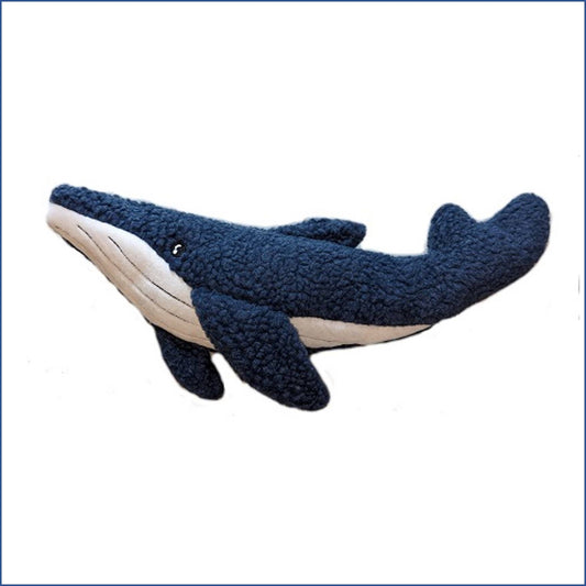 Winston the Blue Whale Wildlife Plush Fleece Dog Toy - Happy Hounds Pet Supply