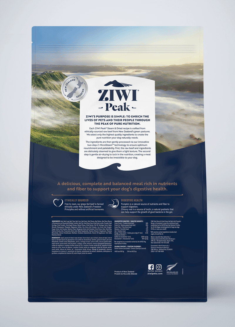 Ziwi Peak Steam & Dried Dog Food (Grain Free) - Happy Hounds Pet Supply