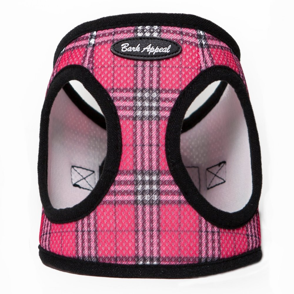 Bark Appeal Mesh Step-In Harness Raspberry Plaid