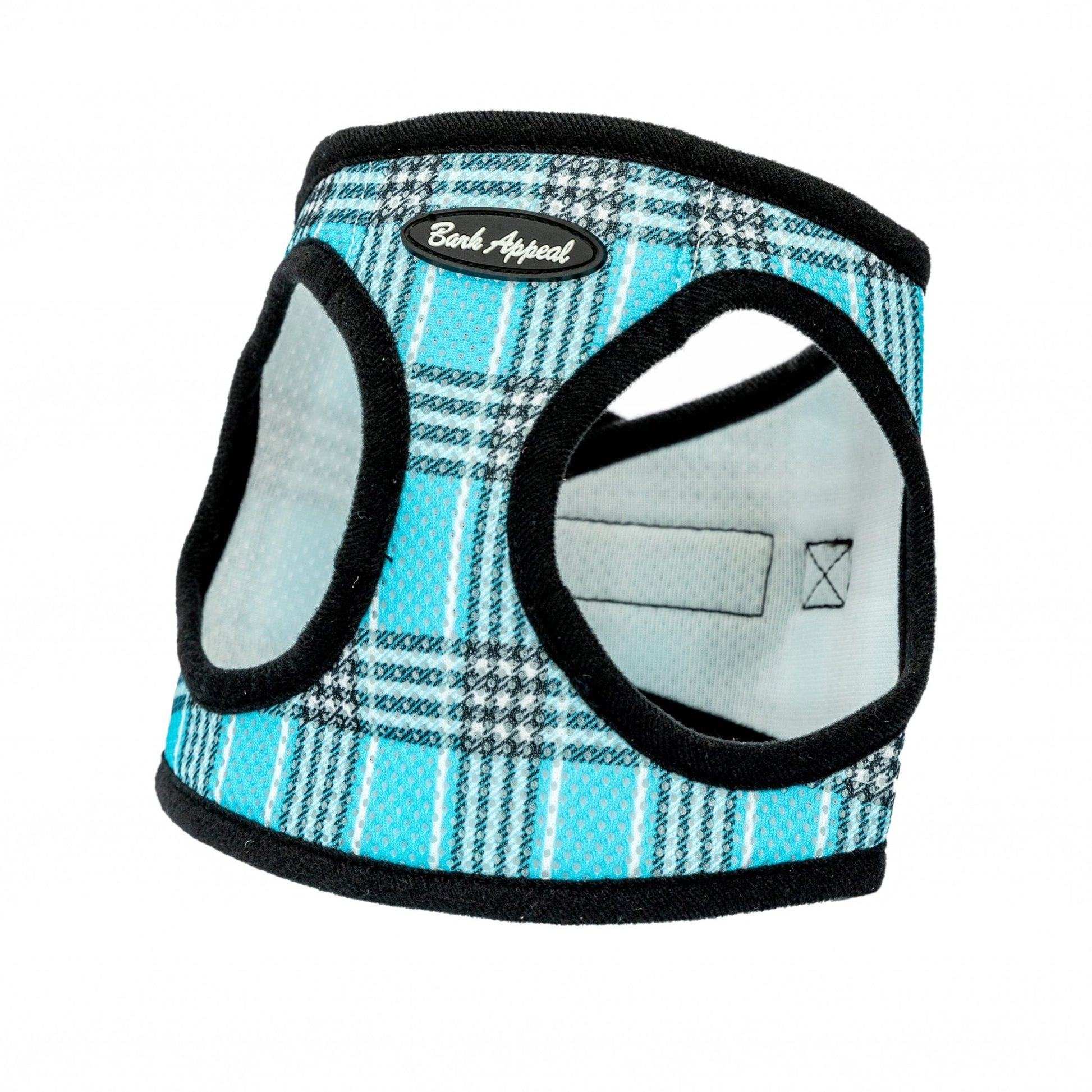 Bark Appeal Mesh Step-In Harness Blue Plaid