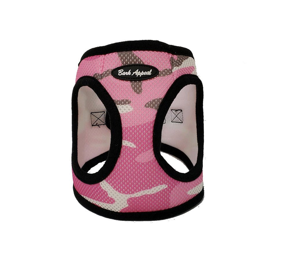 Bark Appeal Mesh Step-In Harness Pink Camo