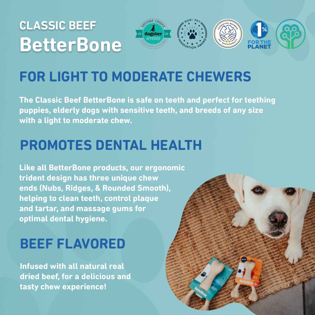 BetterBone - CLASSIC All Natural, Eco, Safe on teeth Chew Toy - Happy Hounds Pet Supply