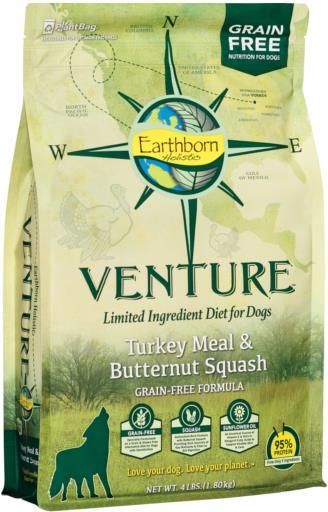 Earthborn Holistic Venture Dry Dog Food 4lb Turkey & Butternut Squash