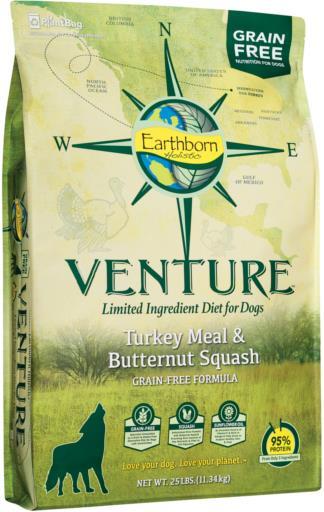 Earthborn Holistic Venture Dry Dog Food 25lb Turkey & Butternut Squash