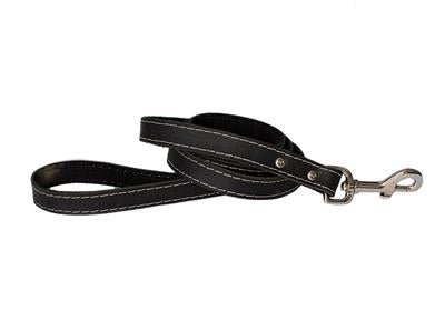 Euro Dog Leather Leashes Black Traditional Leather