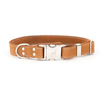 Euro Dog Quick Release Leather Collars Tan