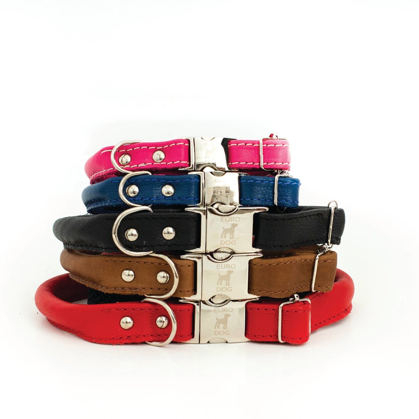 Euro Dog Quick Release Rolled Leather Collars