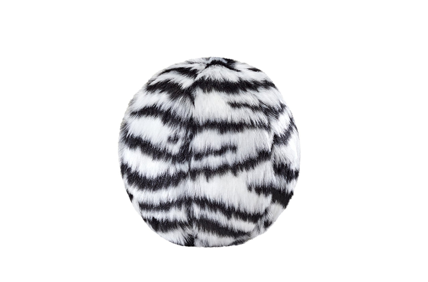 Fluff & Tuff Squeakerless Plush Toys Zebra Ball 4"