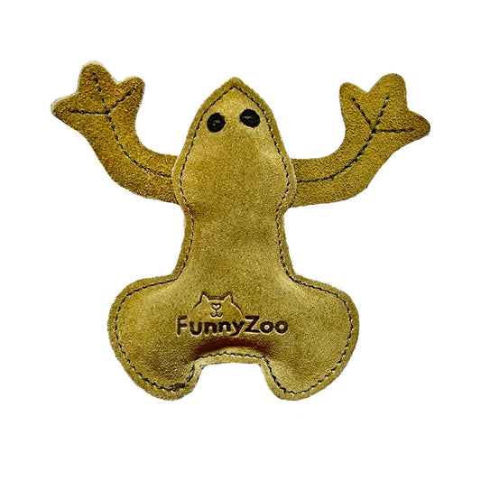 Funny Zoo - Natural toy for dogs SUEDE FROG - Happy Hounds Pet Supply