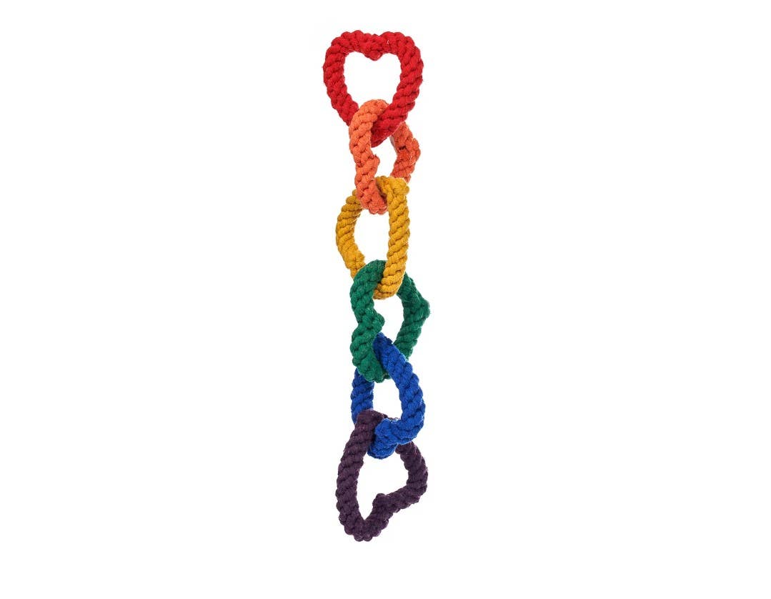 Jax & Bones 6 Chain Rope Dog Toy Rainbow 18" - Happy Hounds Pet Supply