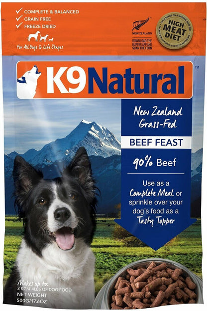 K9 Naturals Freeze Dried Dry Dog Food Beef Feast 17.6oz