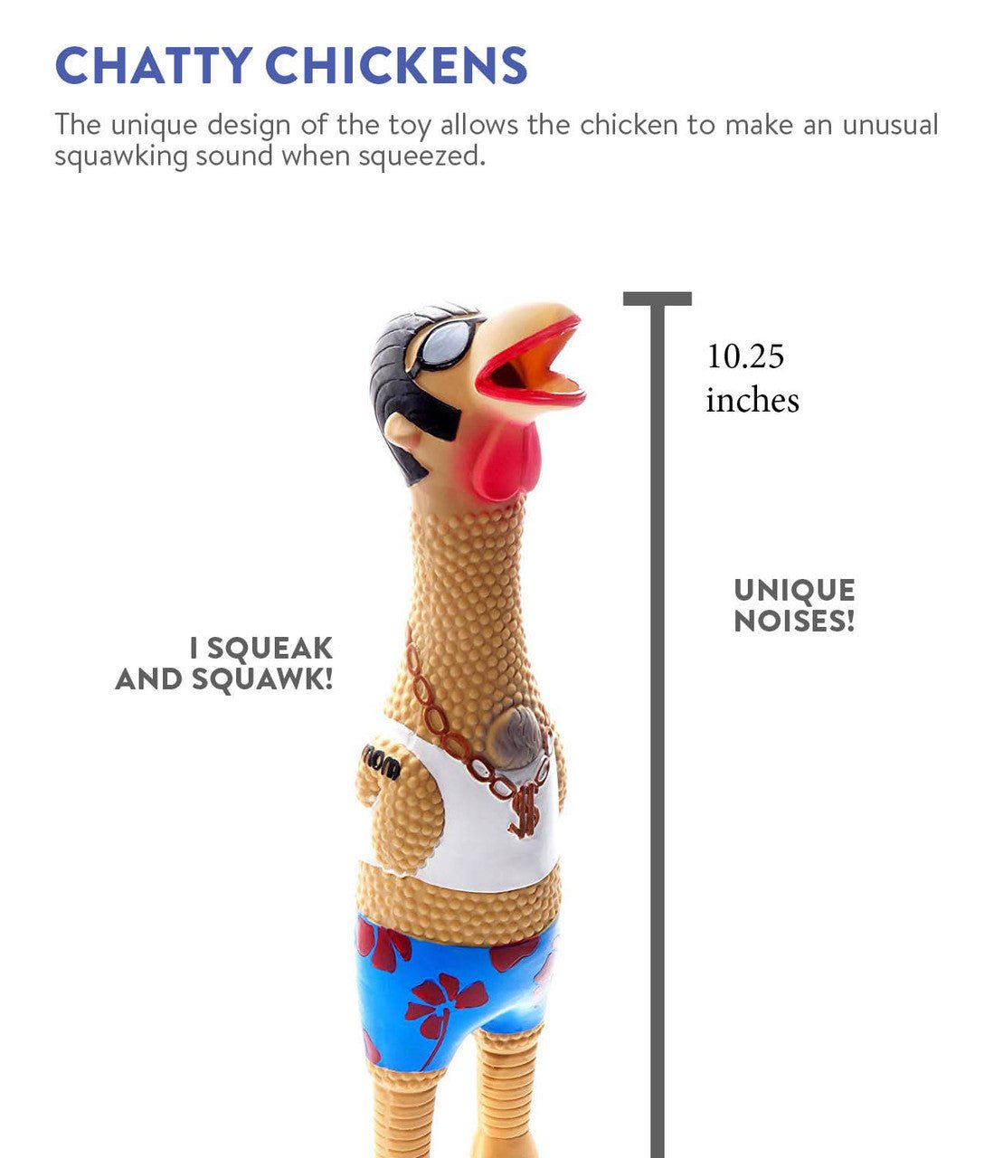 Latex Chicken Squawkers Earl 14"