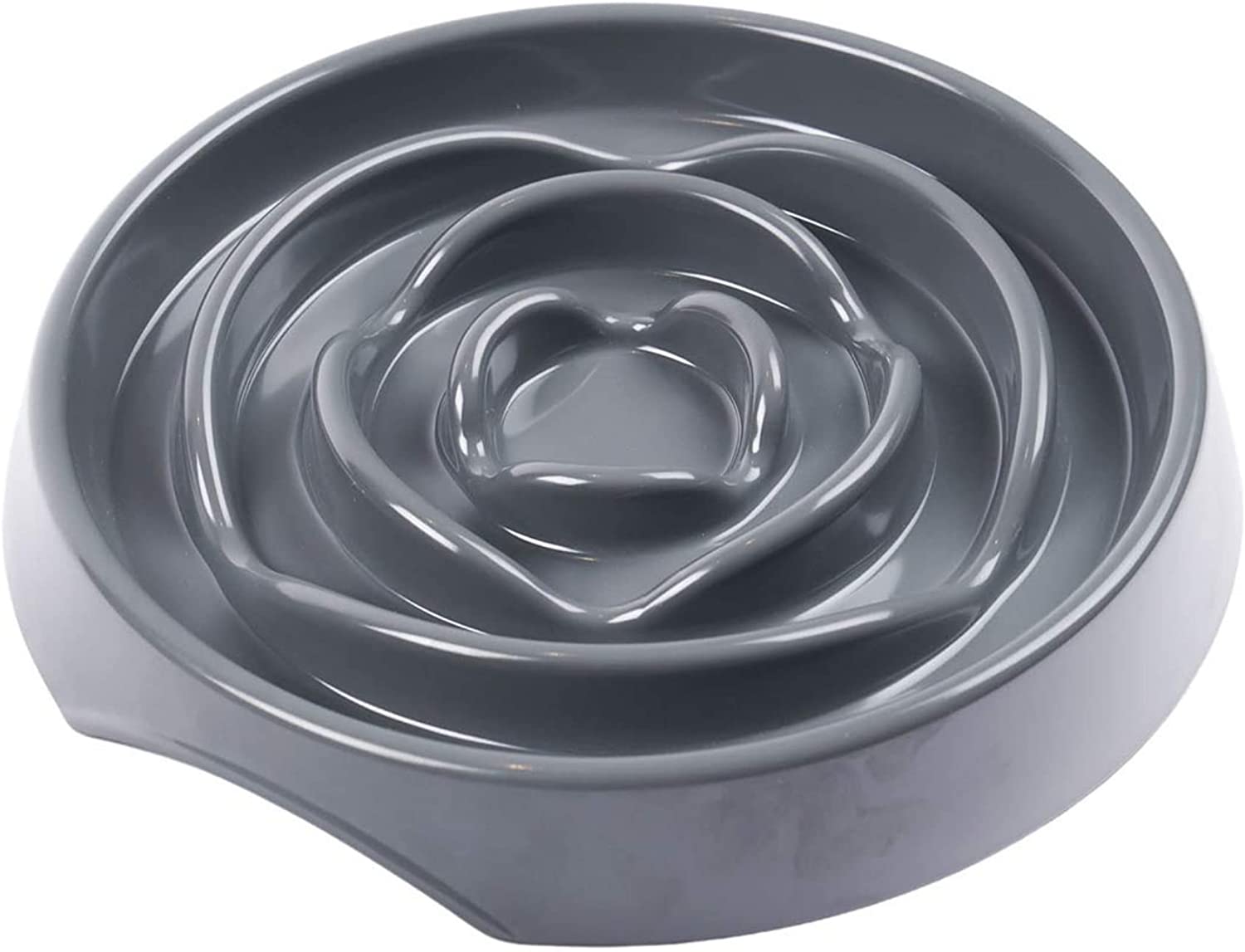 Messy Mutts and Cats Interactive Slow Feeder Bowls 1.5 cup Round Gray