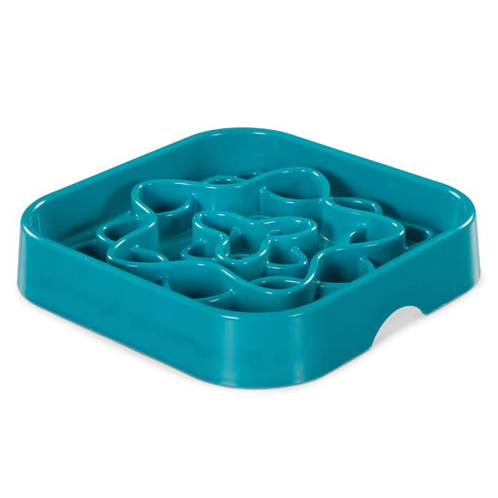 Messy Mutts and Cats Interactive Slow Feeder Bowls Square Blue