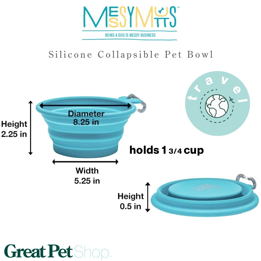 Messy Mutts - Collapsible Bowl 3c blue